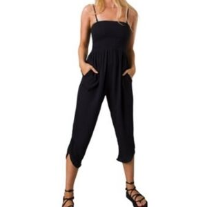 Prana Black Cropped Jumpsuit M